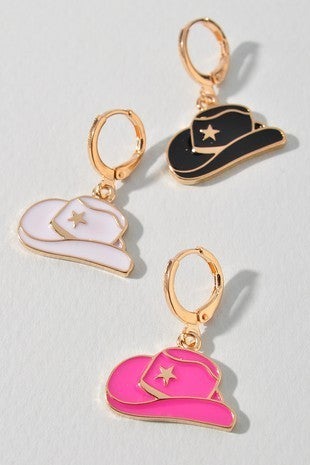Cowboy Hat Huggie Earrings