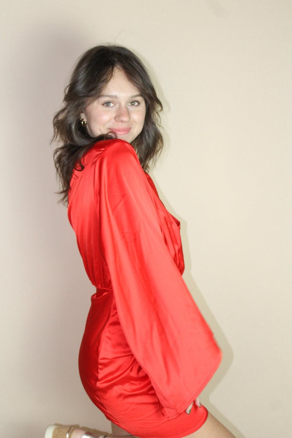 Red Satin Dress