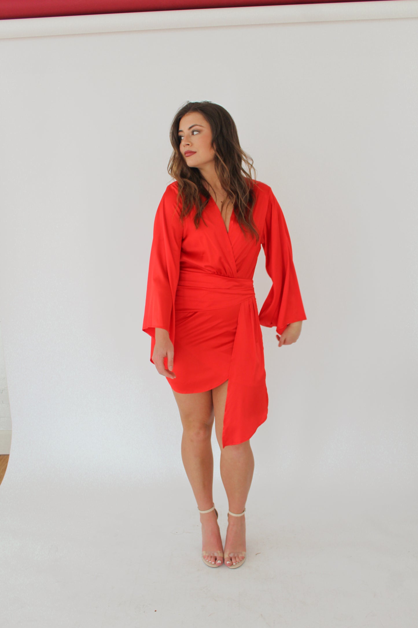 Red Satin Dress