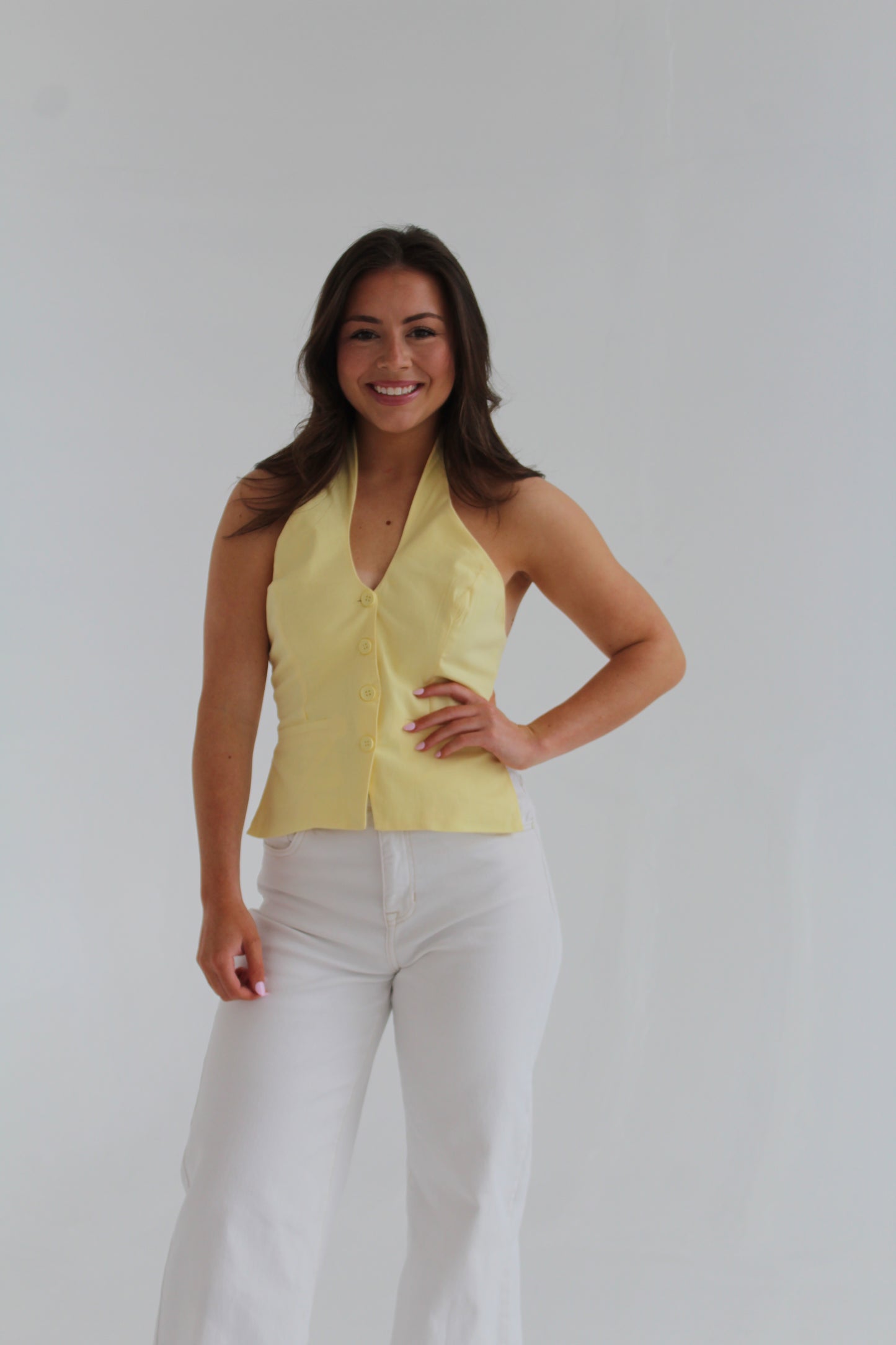 Open Back Halter Neck Top