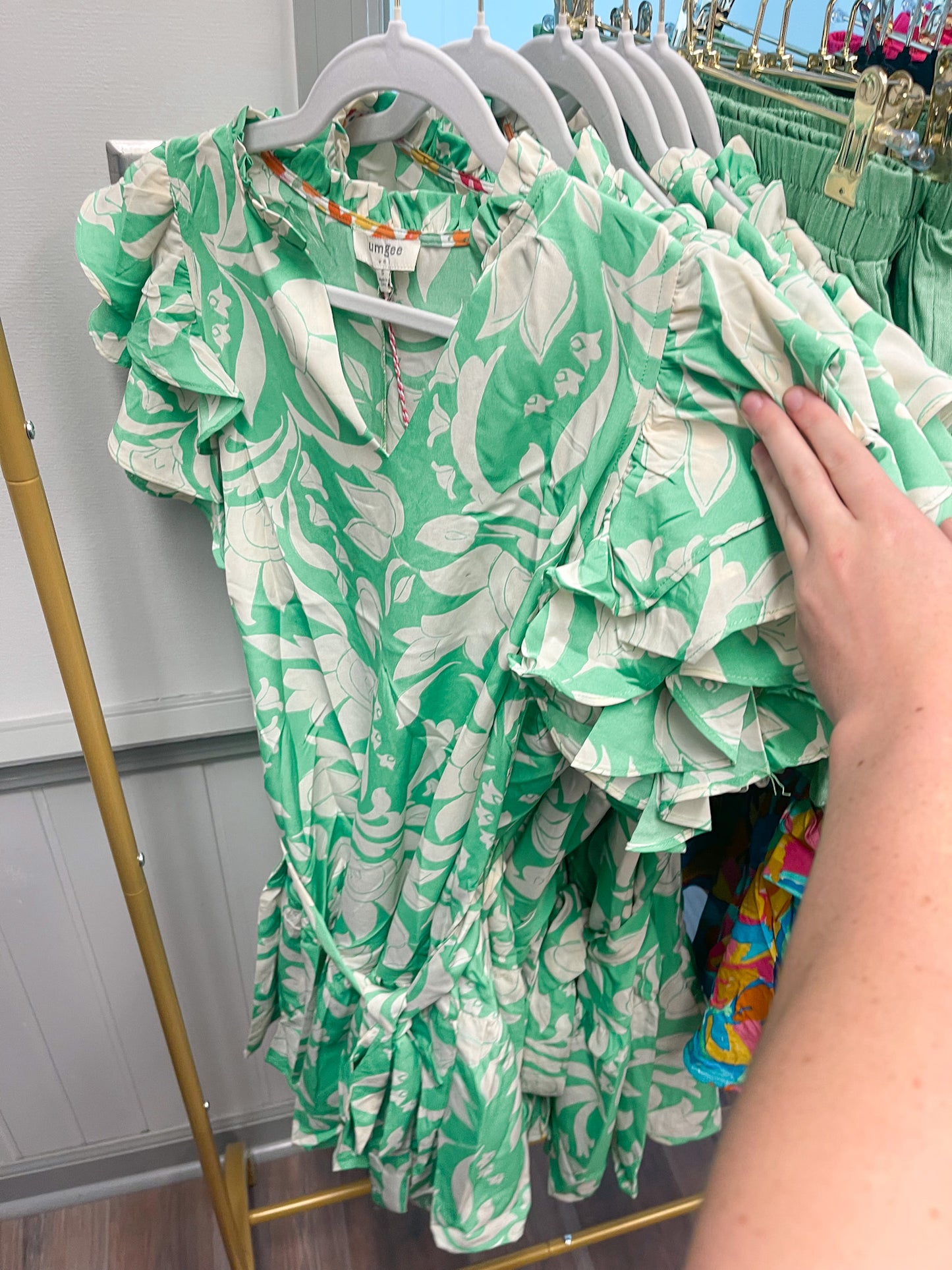 Margaret Green Floral Dress
