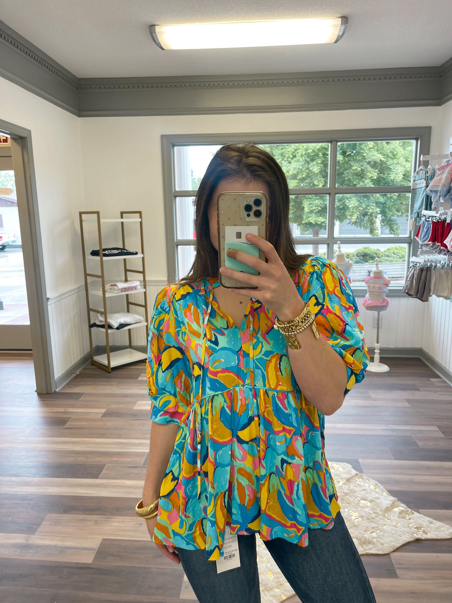Mary Blue Mix Blouse
