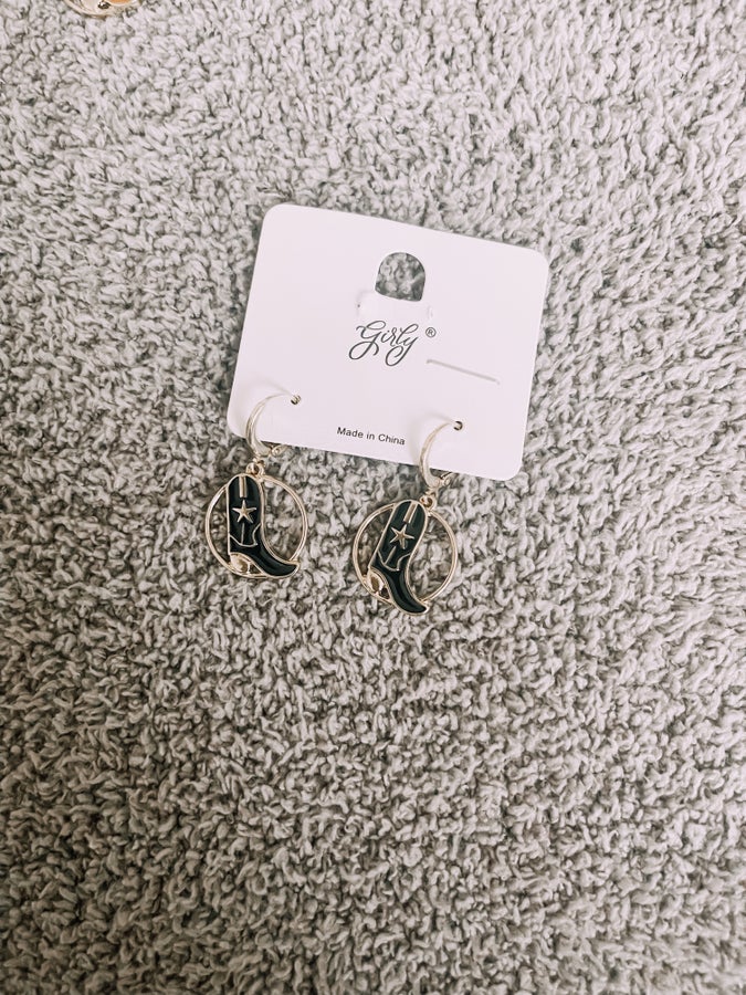Belle Cowboy Boot Huggie Earrings