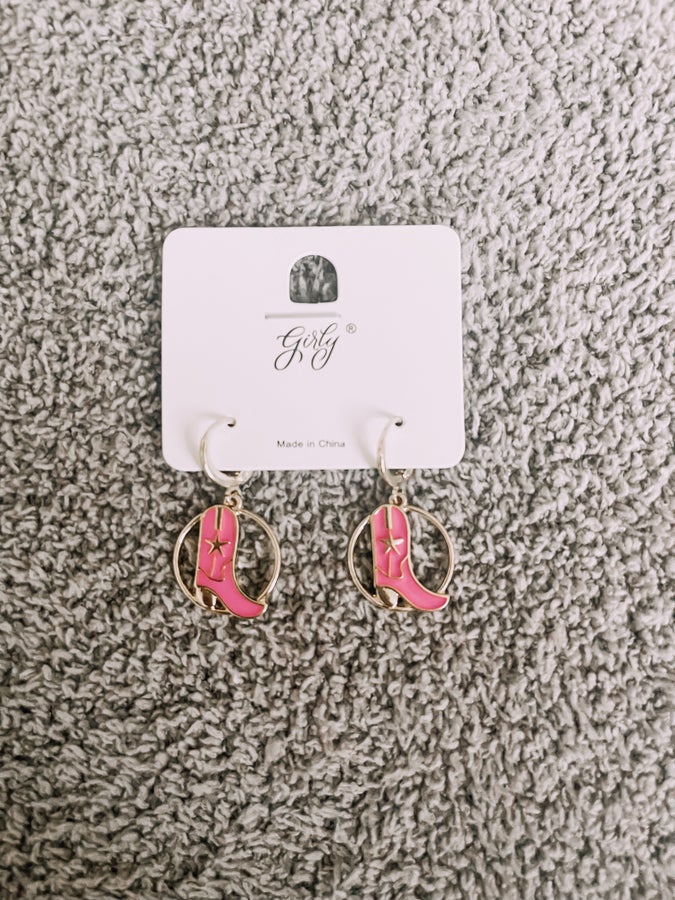 Belle Cowboy Boot Huggie Earrings