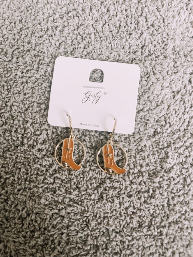 Belle Cowboy Boot Huggie Earrings