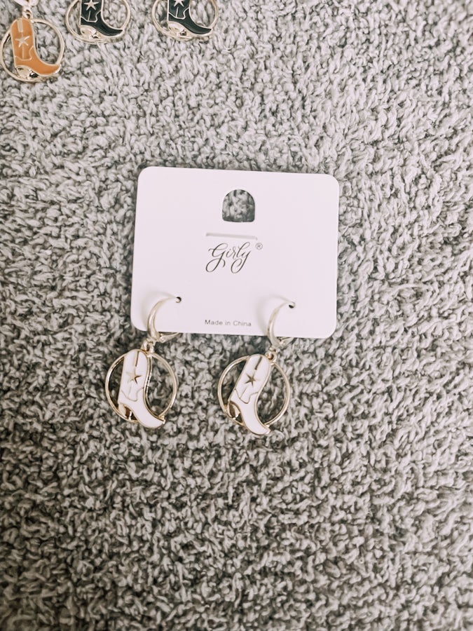 Belle Cowboy Boot Huggie Earrings