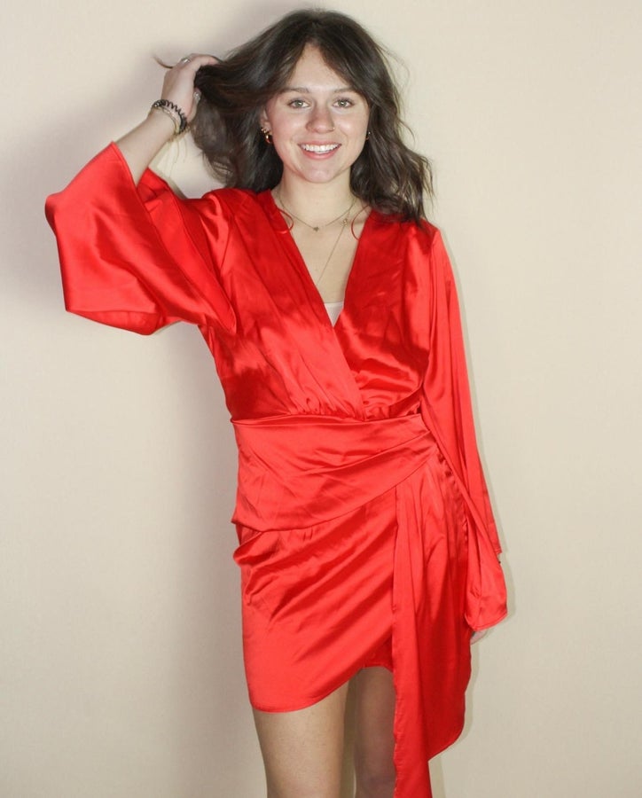 Red Satin Dress