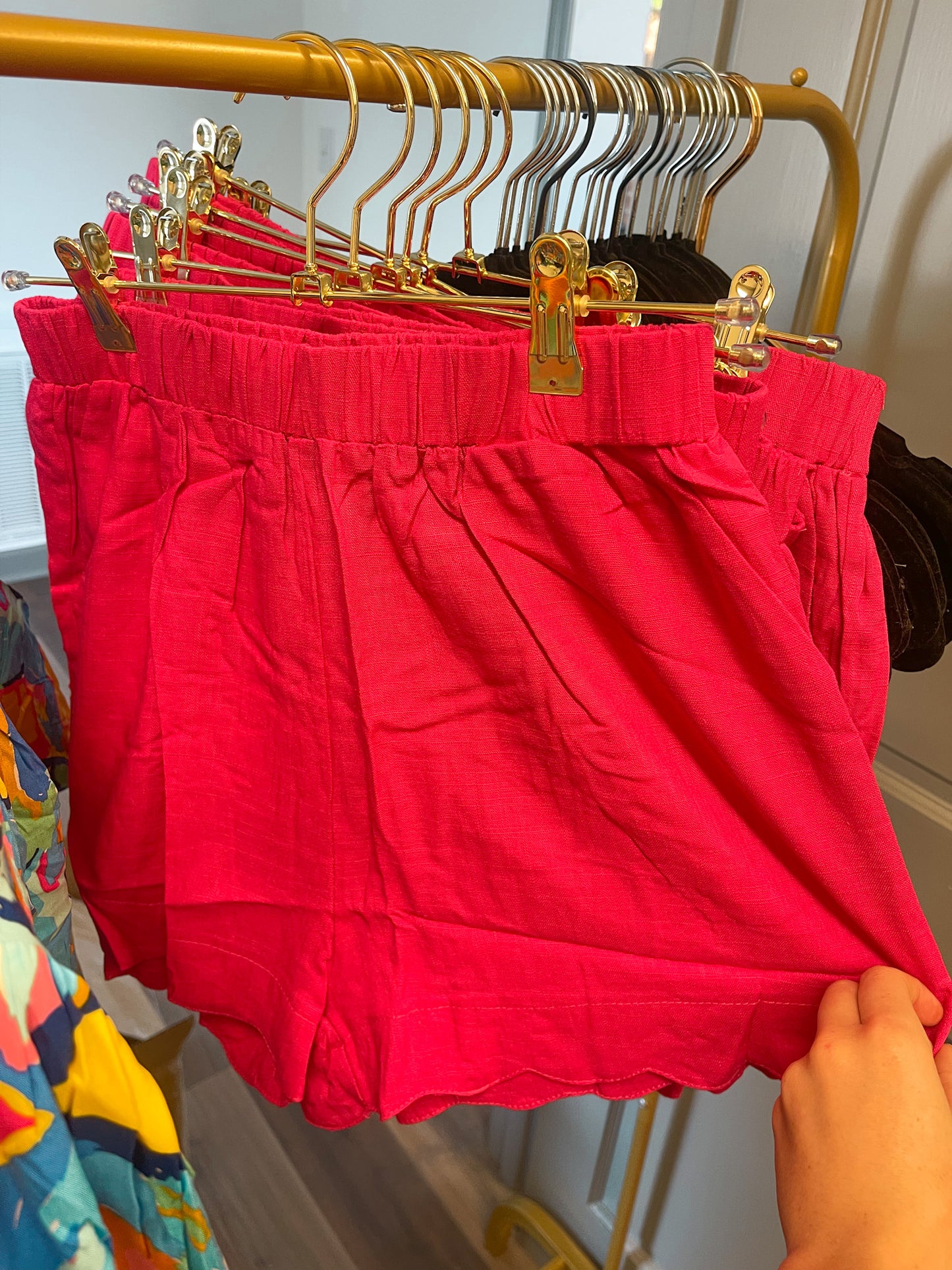 Hot Pink Linen Shorts