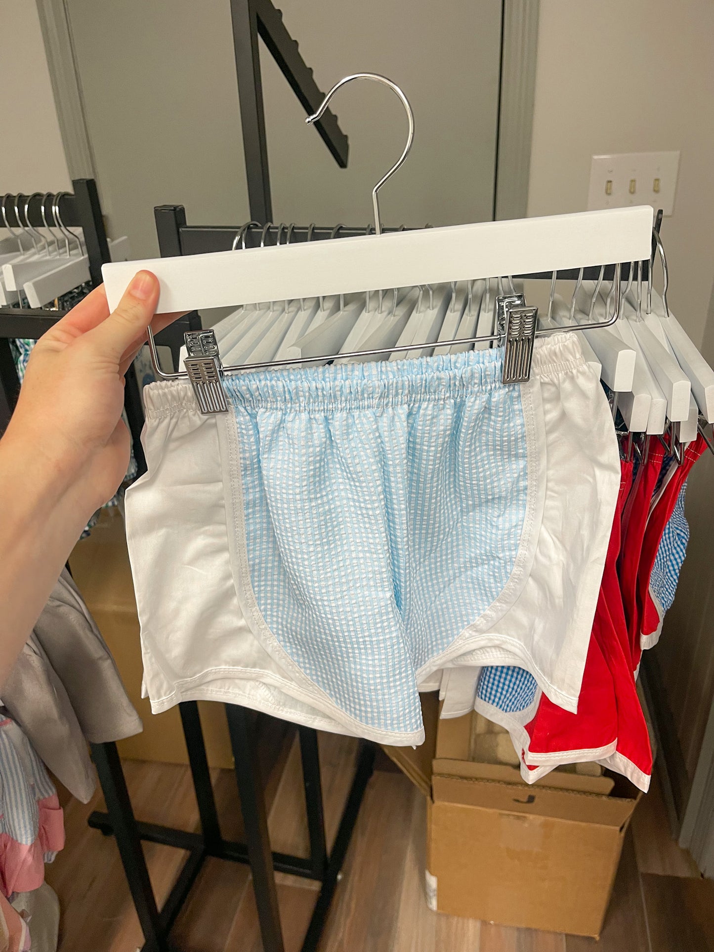 Sarah Seersucker Shorts - Baby Blue