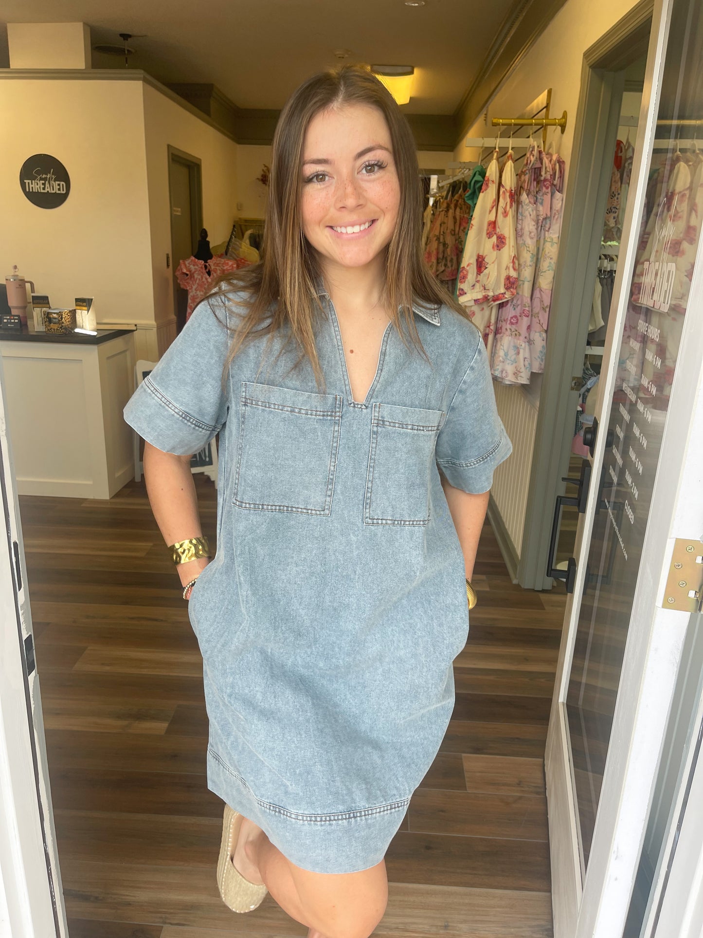 Danny Denim Dress - Denim