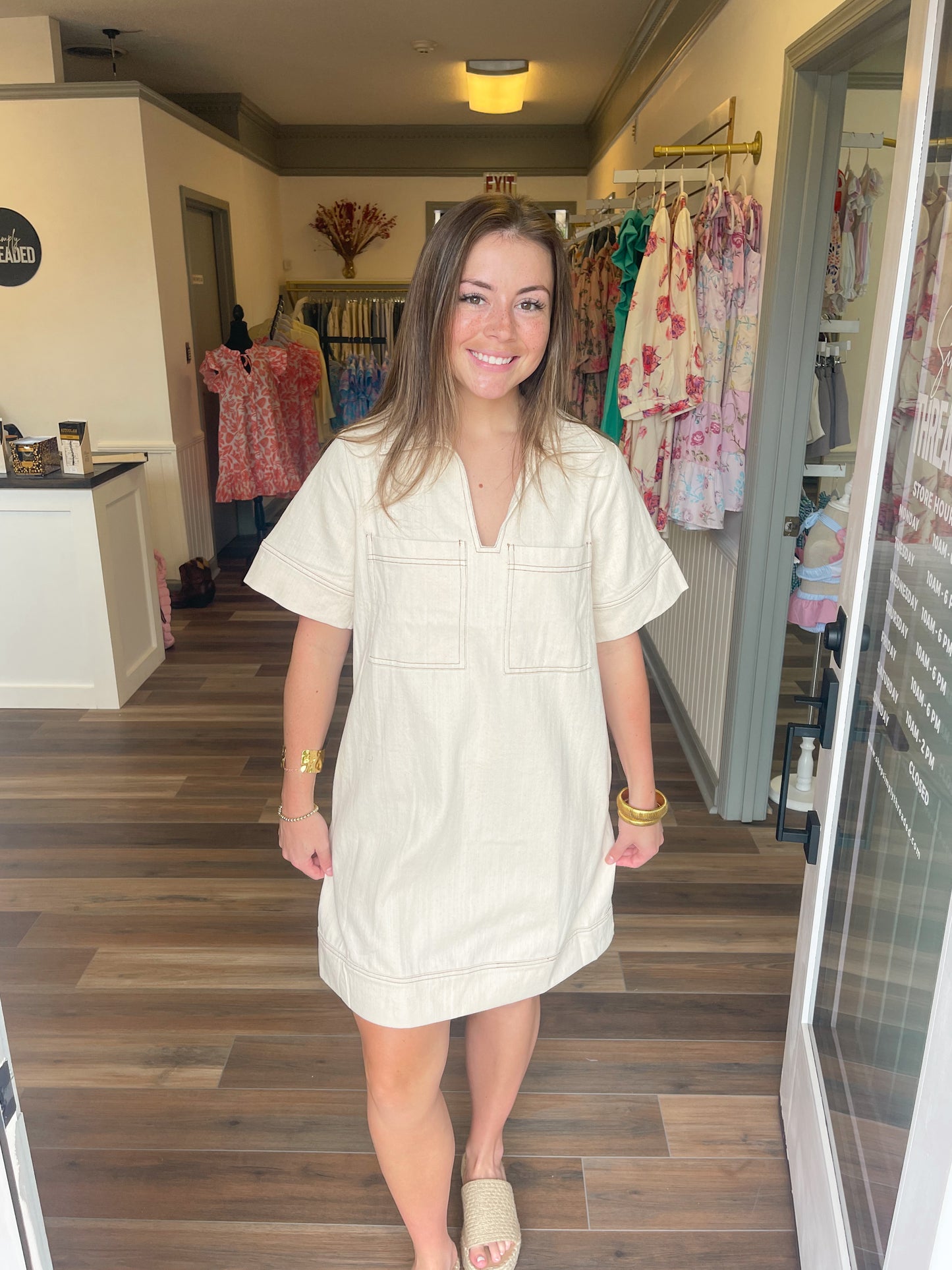 Danny Denim Dress - Sand