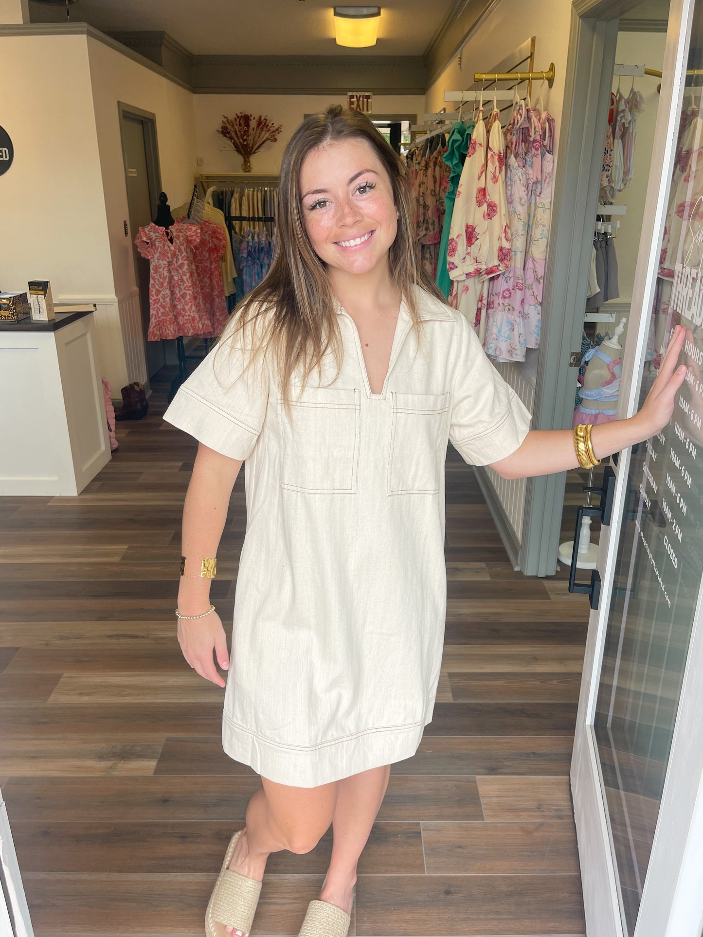 Danny Denim Dress - Sand