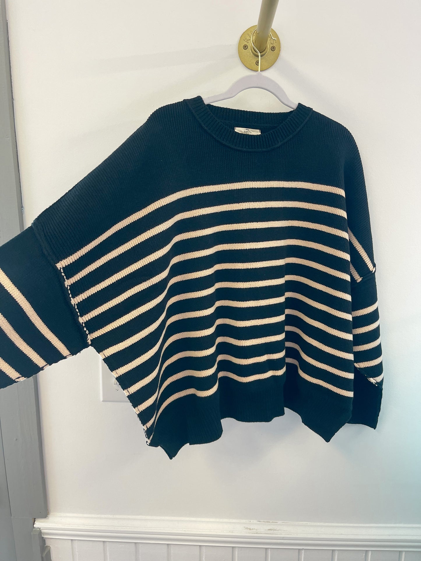 Steph Striped Sweater in Black