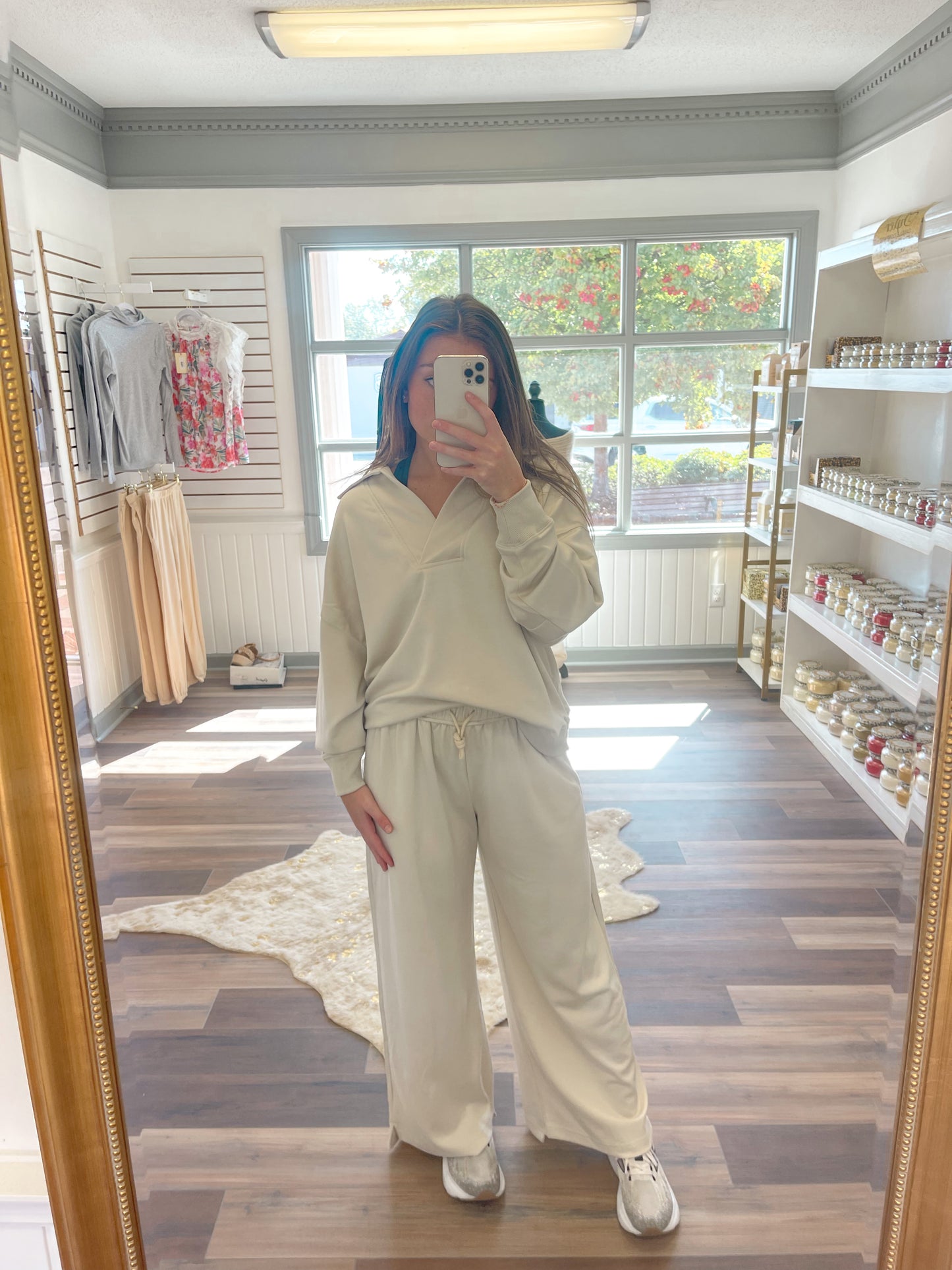 Lux Knit Lounge Pants in Ecru