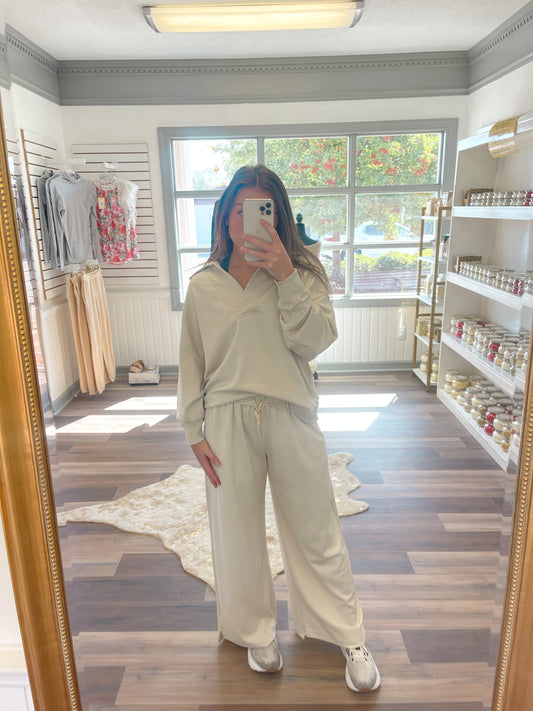 Lux Knit Lounge Pants in Ecru