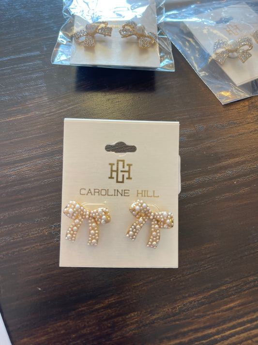 Paige Pearl Bow Earring Gold