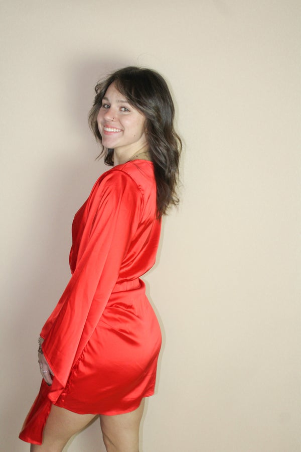 Red Satin Dress