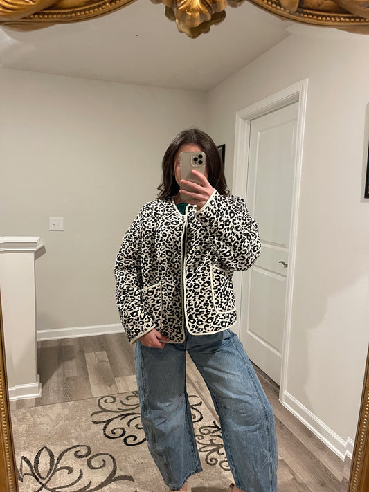 Leopard Quilted Puffer Jacket