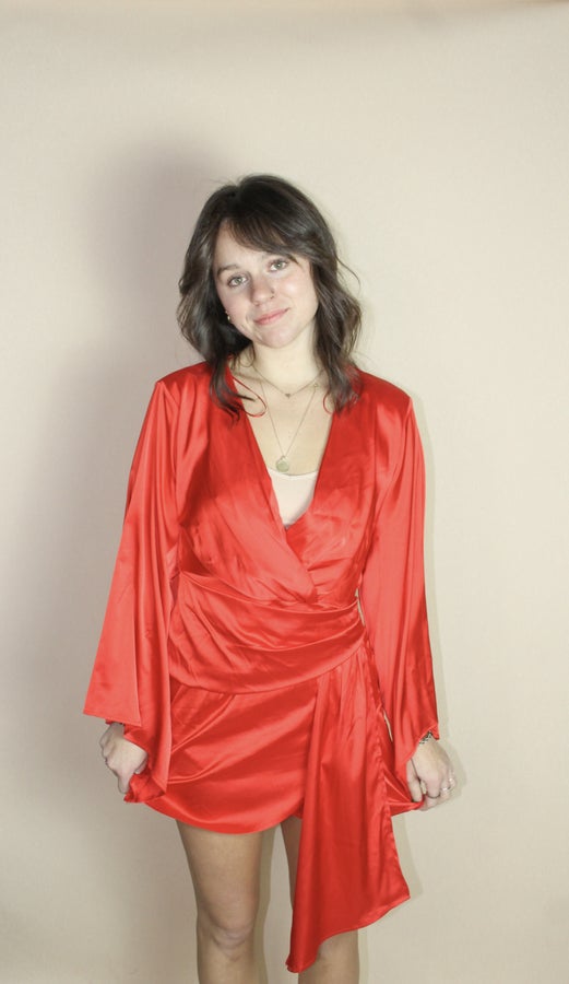 Red Satin Dress